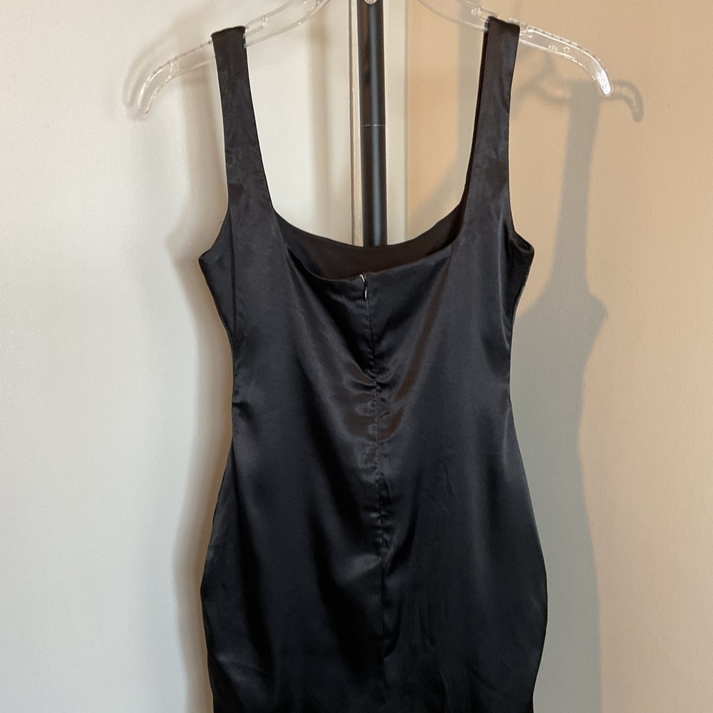 Source Unknown Black Bodycon Mini Dress Square Neck Sleeveless - Picture 8 of 9